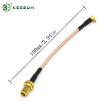 RF10003 | RG178 Brown Coaxial Cable Adapter ມຸມຂວາ SMA Female RF Antenna