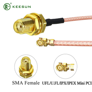 RF10006 | SMA Female تا UFL/U.FL/IPX Mini PCI 10cm با کابل کواکسیال RG178