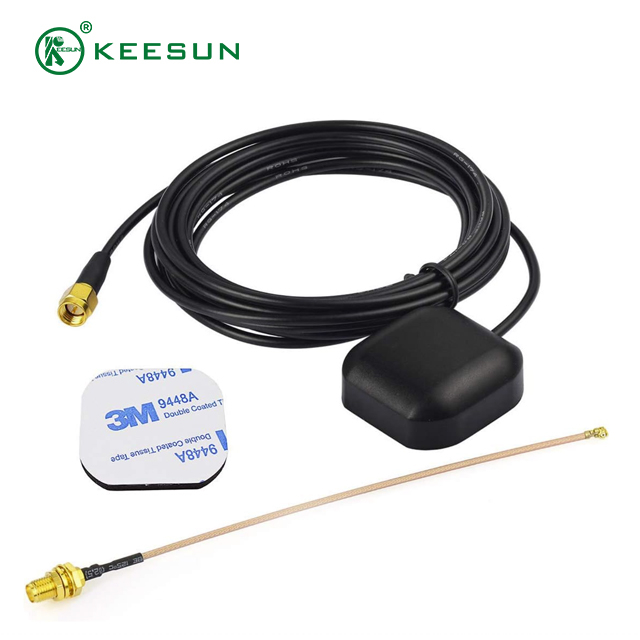 GP00052 | Antena GPS 1575,5 MHz 6dBi com cabo coaxial RG174 para conector macho SMA