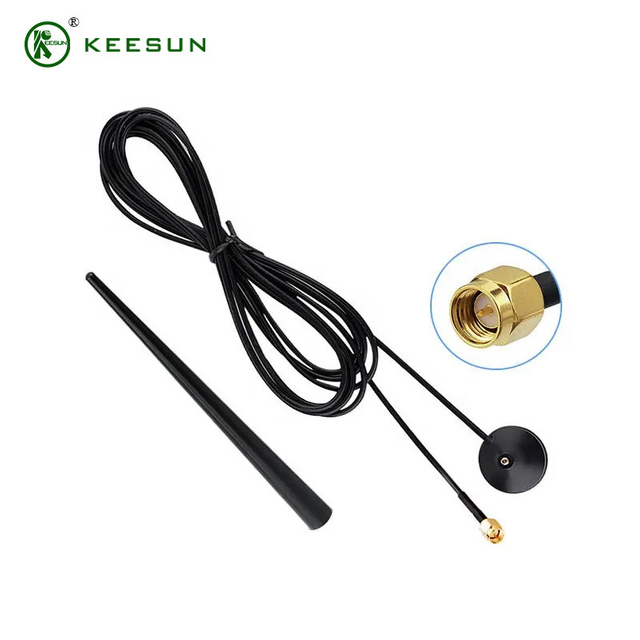 SU00014 | 2400 ~ 2500MHz เสาอากาศแม่เหล็ก 3dBi พร้อมสายเคเบิล Rg174 ไปยังขั้วต่อ SMA Male